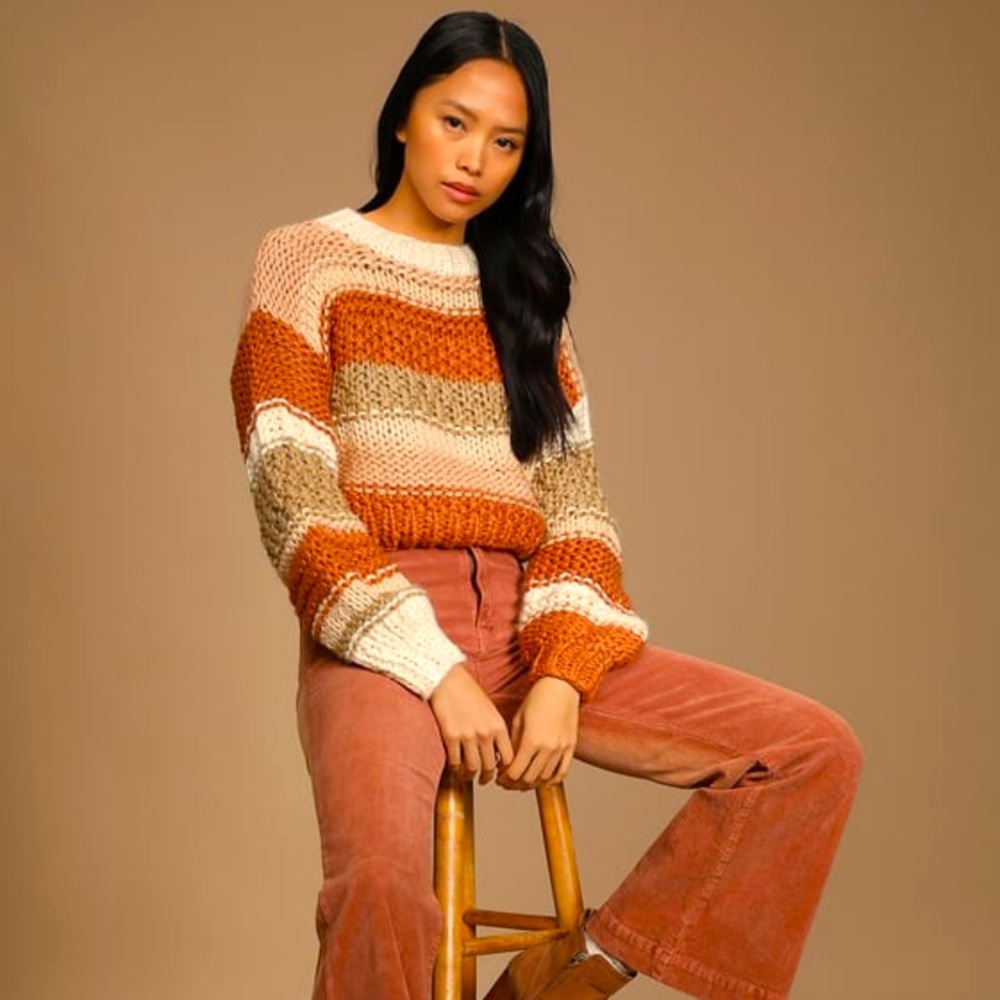 Rust chunky knit sweater